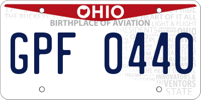 OH license plate GPF0440