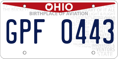 OH license plate GPF0443