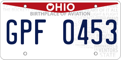 OH license plate GPF0453