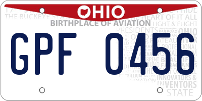 OH license plate GPF0456