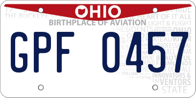 OH license plate GPF0457