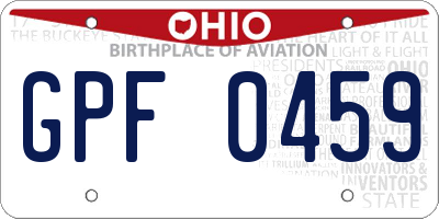 OH license plate GPF0459