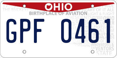 OH license plate GPF0461
