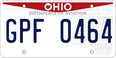 OH license plate GPF0464