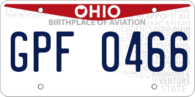 OH license plate GPF0466