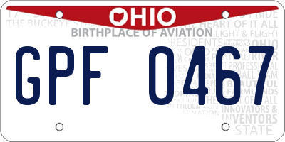 OH license plate GPF0467
