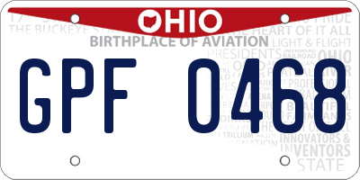 OH license plate GPF0468