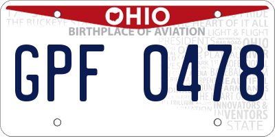 OH license plate GPF0478