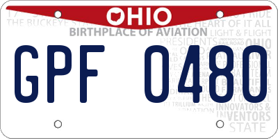 OH license plate GPF0480