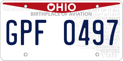 OH license plate GPF0497