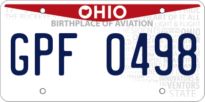OH license plate GPF0498