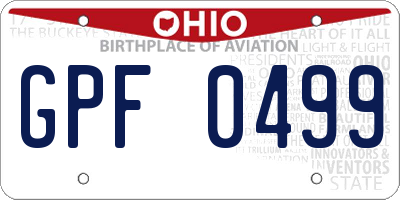 OH license plate GPF0499