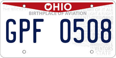 OH license plate GPF0508