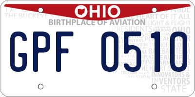 OH license plate GPF0510