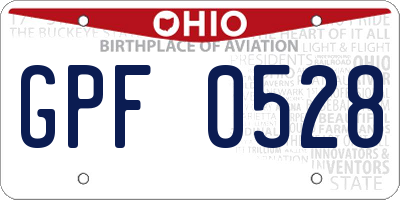 OH license plate GPF0528