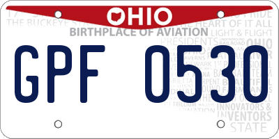 OH license plate GPF0530