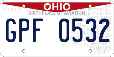 OH license plate GPF0532