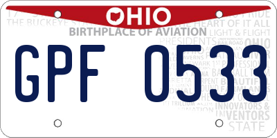 OH license plate GPF0533