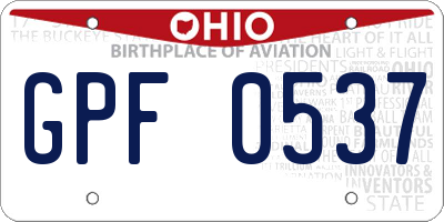 OH license plate GPF0537
