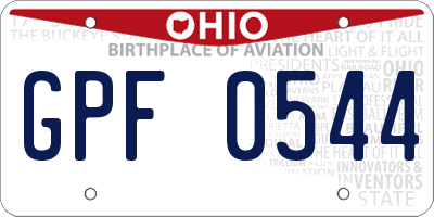 OH license plate GPF0544
