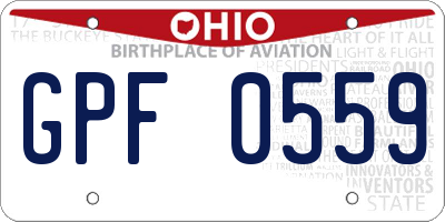OH license plate GPF0559