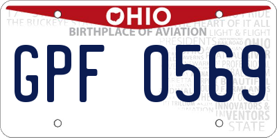 OH license plate GPF0569