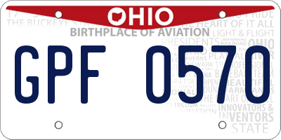 OH license plate GPF0570