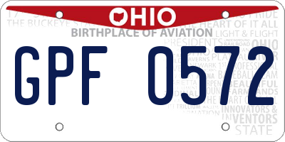 OH license plate GPF0572
