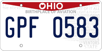 OH license plate GPF0583