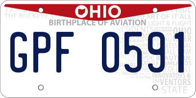 OH license plate GPF0591