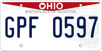 OH license plate GPF0597