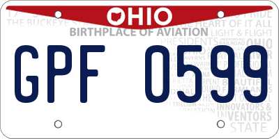 OH license plate GPF0599