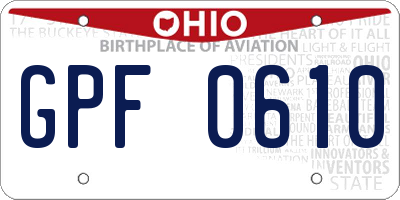 OH license plate GPF0610