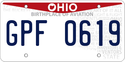 OH license plate GPF0619