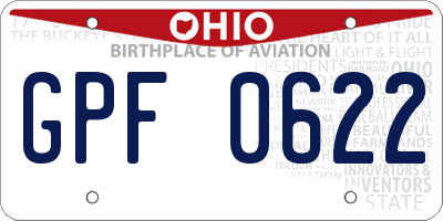 OH license plate GPF0622