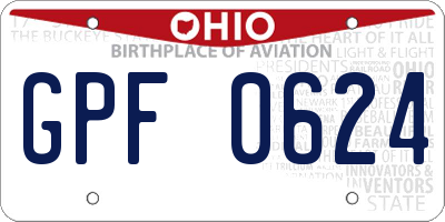 OH license plate GPF0624