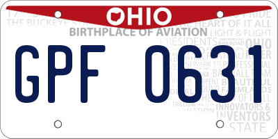 OH license plate GPF0631