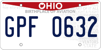 OH license plate GPF0632