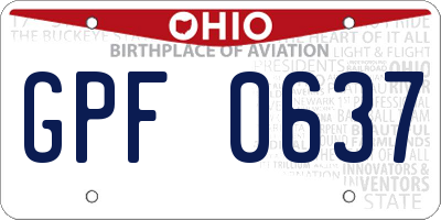 OH license plate GPF0637