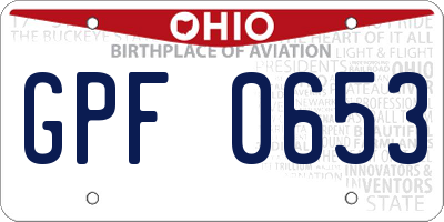 OH license plate GPF0653