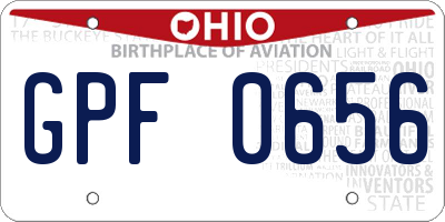 OH license plate GPF0656