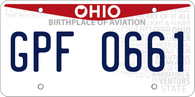 OH license plate GPF0661