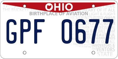 OH license plate GPF0677