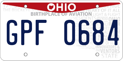 OH license plate GPF0684