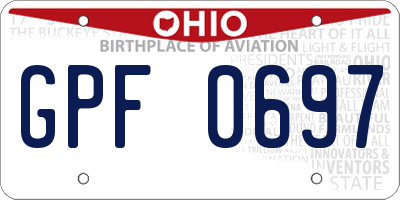 OH license plate GPF0697