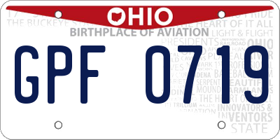 OH license plate GPF0719