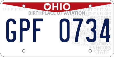 OH license plate GPF0734