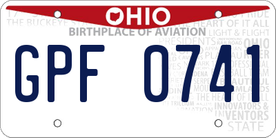 OH license plate GPF0741