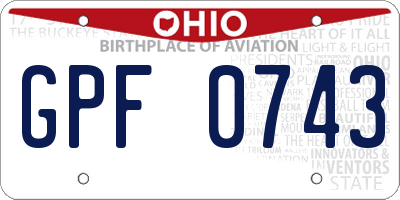OH license plate GPF0743