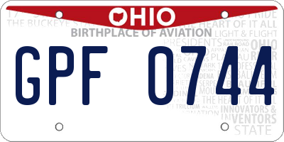 OH license plate GPF0744